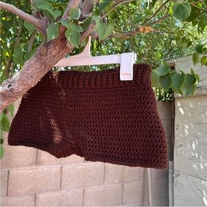 Hand-Crocheted Brown Women’s Shorts